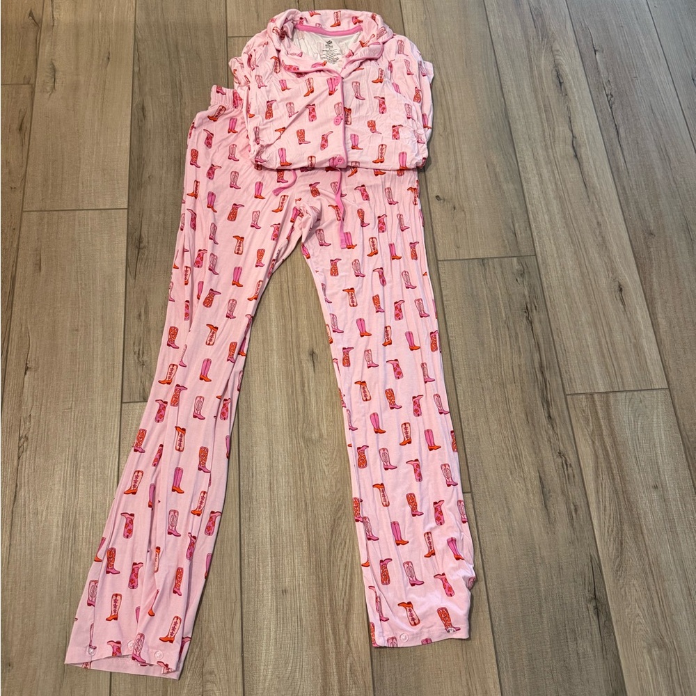 Dream Big Little Co x Hollie Woodward Pink Boots Pajama Set